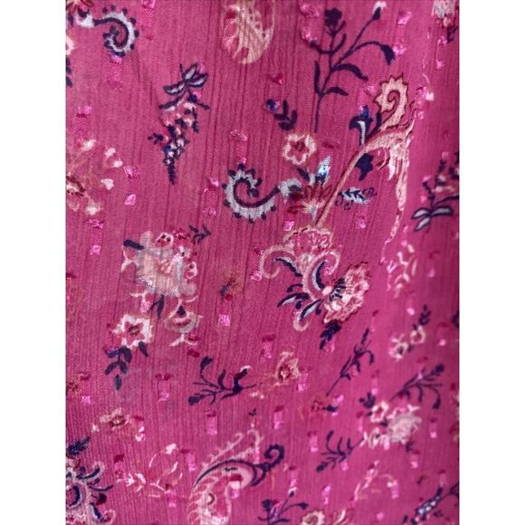 Joie Womens Small Pink‎ Floral Swiss Dot Ruffle Sleev Blouse Top - Picture 5 of 7